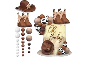 KEEPARTY 28PCS Cowboy Cake Decorations Cowboy Hat and Boot Cake Toppers Western Cowboy Birthday Baby Shower for Western Theme Party Favors Supplies