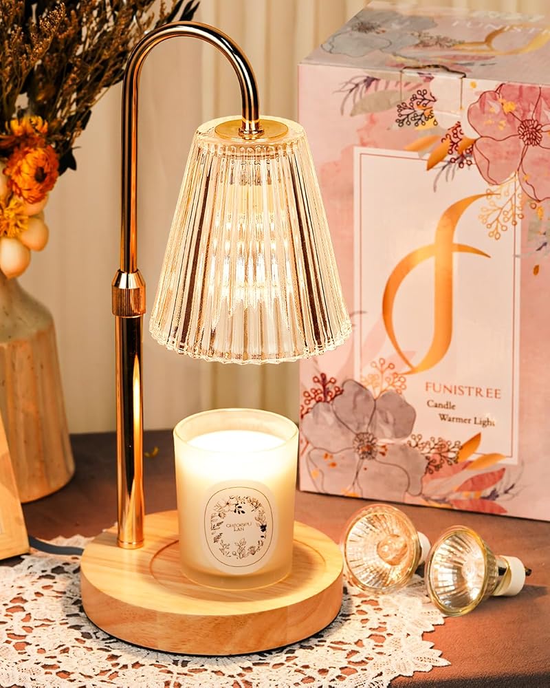 Funistree Candle Warmer Lamp with Timer & Dimmer, 2 Bulbs, Height Adjustable