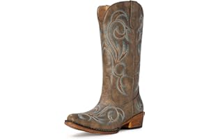 IUV Cowboy Boots For Women Mid Calf Cowgirl Boots Pointy Toe Western Boot