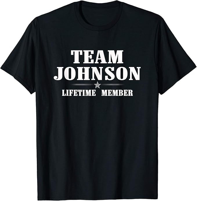 Team Johnson T shirt Surname Family Last Name Gift Tee Herren Gr e S