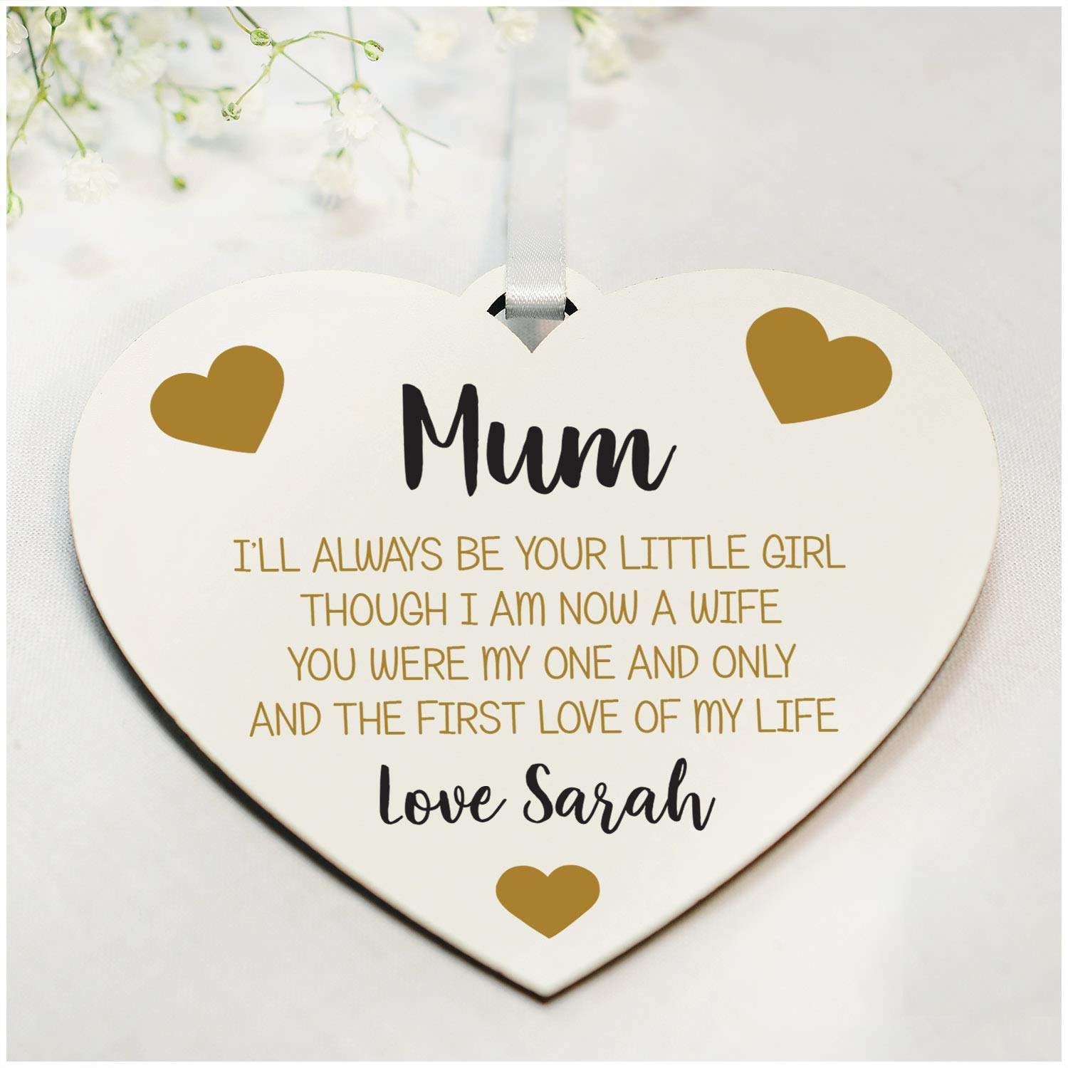 Personalised Gifts for Mother of the Bride Mum Wedding Gifts for Her,  Mummy, Mam, Mom Mother of the Bride Heart Plaque Gifts from Daughter,  Bride