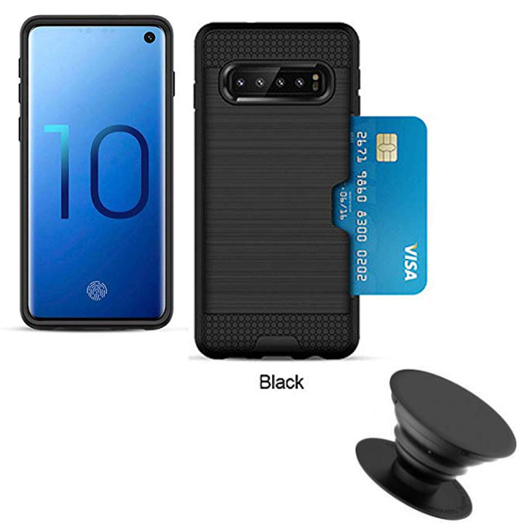 Hsolutions Samsung Galaxy S10 Black Phone Case Bundle Shockproof