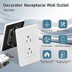 ThunderWay Matte White Decorator Receptacle Outlet
