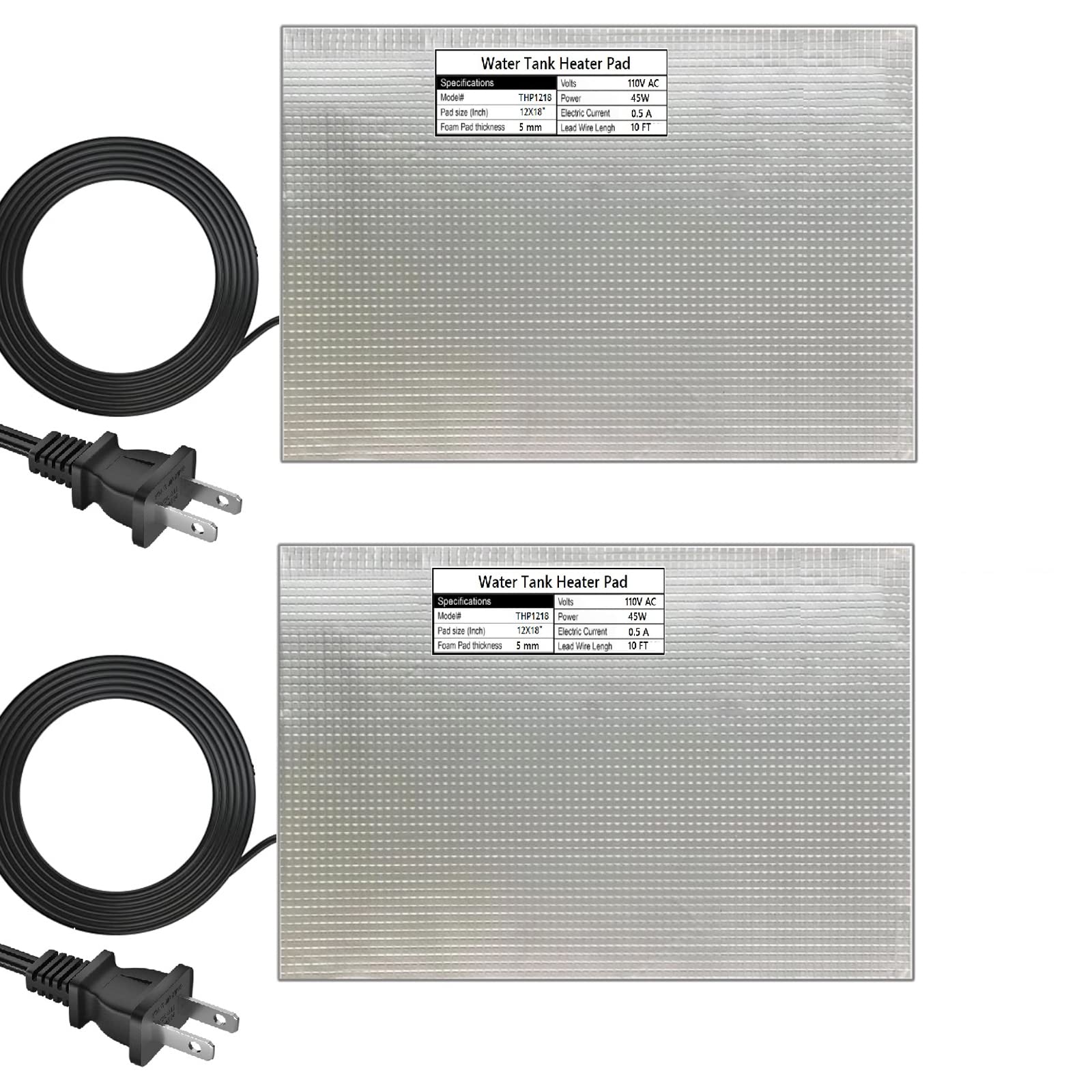 Photo 1 of H&G lifestyles RV Holding Tank Heater Pad Use with Up to 50 Gallons Fresh Water 120V 12" x 18" Holding Tank Heating Pad with Constant Temperature Heating Plate (Pack of 2)