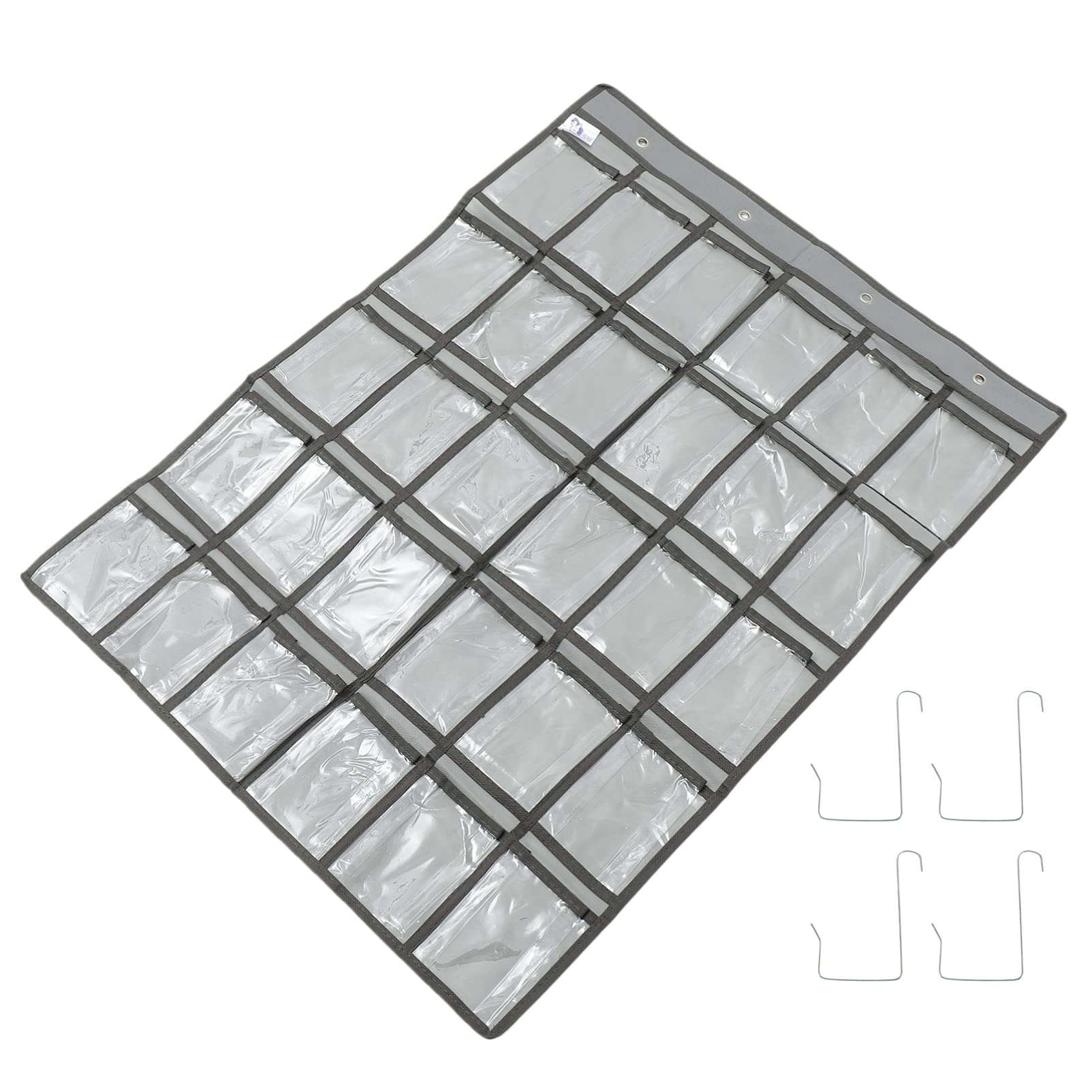 Homoyoyo Kids Shoe Rack Over The Door Closet Organizer 30 Grids Hanging Pocket Chart Wall Door Hanging Storage Bags Schedule Planner for Bedroom Office Kitchen (Grey) Wall Mounted Clothing Rack