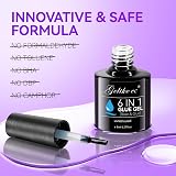 gelike ec 6 in 1 Nail Glue Gel Base Coat Top Coat Set 2x8ml Ultra Shine view 6