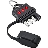 Oyviny 4 Way Flat Trailer Circuit Tester 4 Pin Trailer Light Wiring Socket Tester with LED Indicators for Turn Signal Tail Li