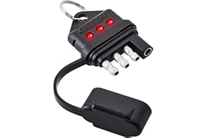 Oyviny 4 Way Flat Trailer Circuit Tester 4 Pin Trailer Light Wiring Socket Tester with LED Indicators for Turn Signal Tail Li