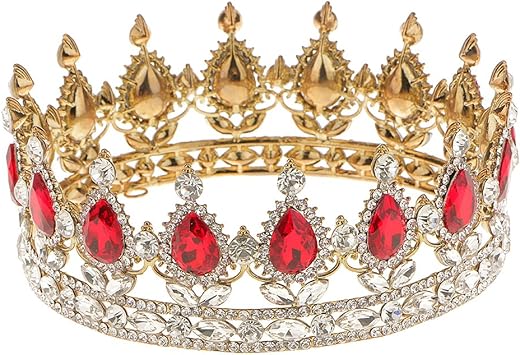 Diademe Couronne De Reine En Strass Tiare De Roi Cristal Bijoux De Cheveux Pour Spectacle Anniversaire Mariage Rouge Amazon Fr Beaute Et Parfum