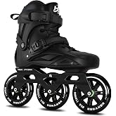 3-Wheel Inline Skates 110mm for Women Men, Professional Inline Speed Skates | Performance High-Speed Roller Skates Blades for Outdoor Fitness, Adult Female Male, Smooth Glide, No Brake, Black