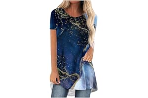 NARHBRG Tunics for Women's Shirts Dream Mysterious Horse Print Long Sleeve Tops Casual Tee Shirt to Wear with Leggings
