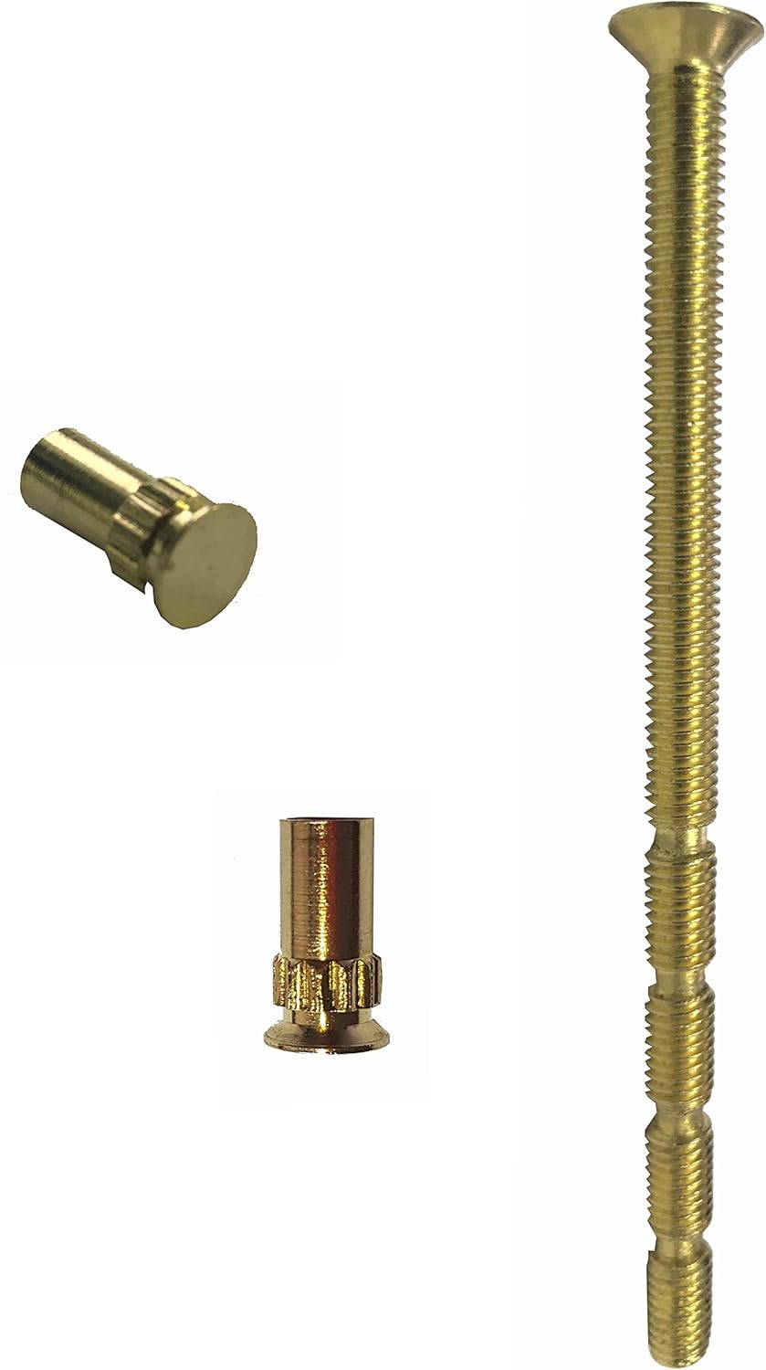 Brass Patio Door Handle Fixing Bolt Connecting Screws and Sleeve, Male