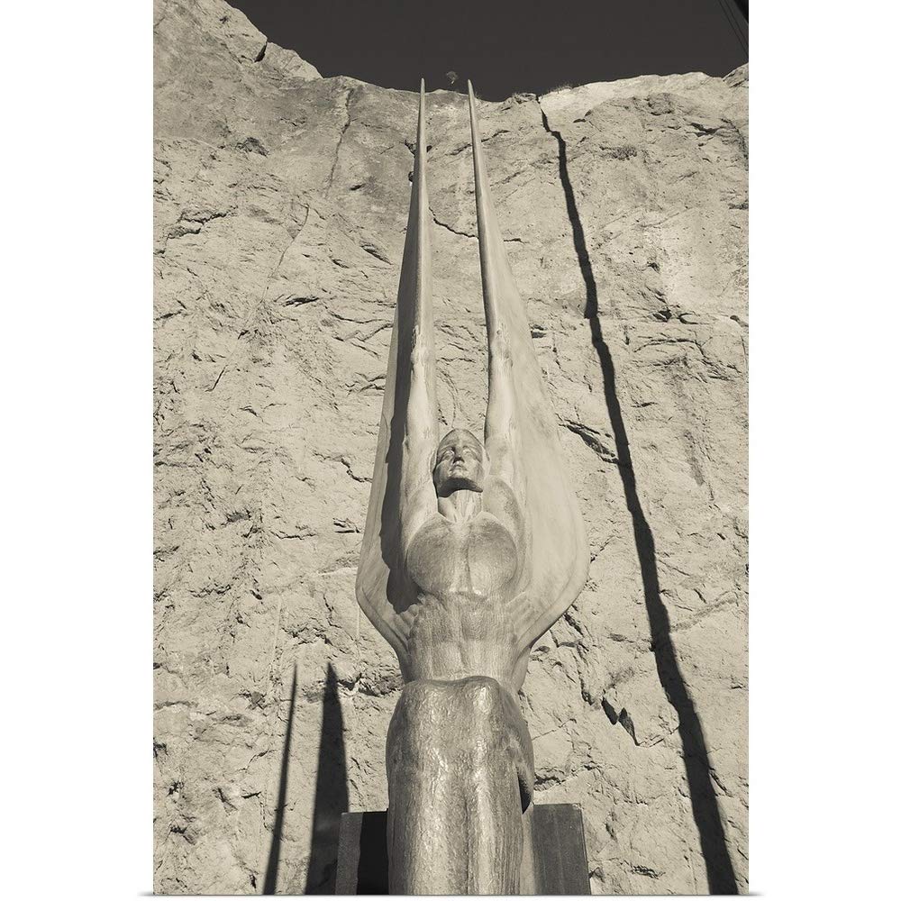 GREATBIGCANVAS Poster Print Entitled Low Angle View of a Statue at a Dam, Boulder City, Hoover Dam, Nevada by 12"x18"
