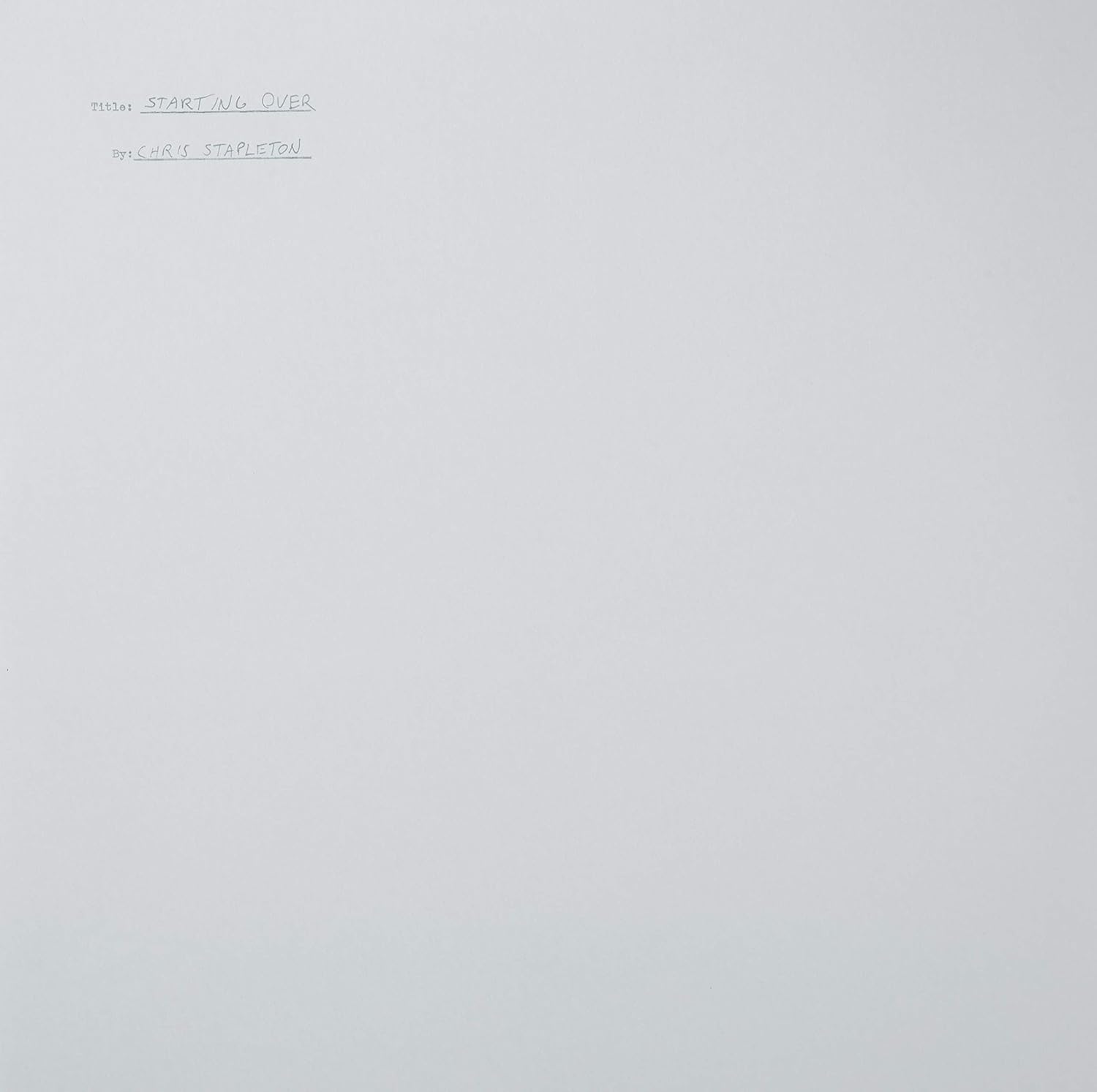 Starting Over [2 LP]