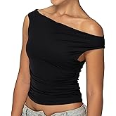 Sunvalix Off Shoulder Tops for Women Spring Going Out Crop Tank Tops Sexy Sleeveless Shirts