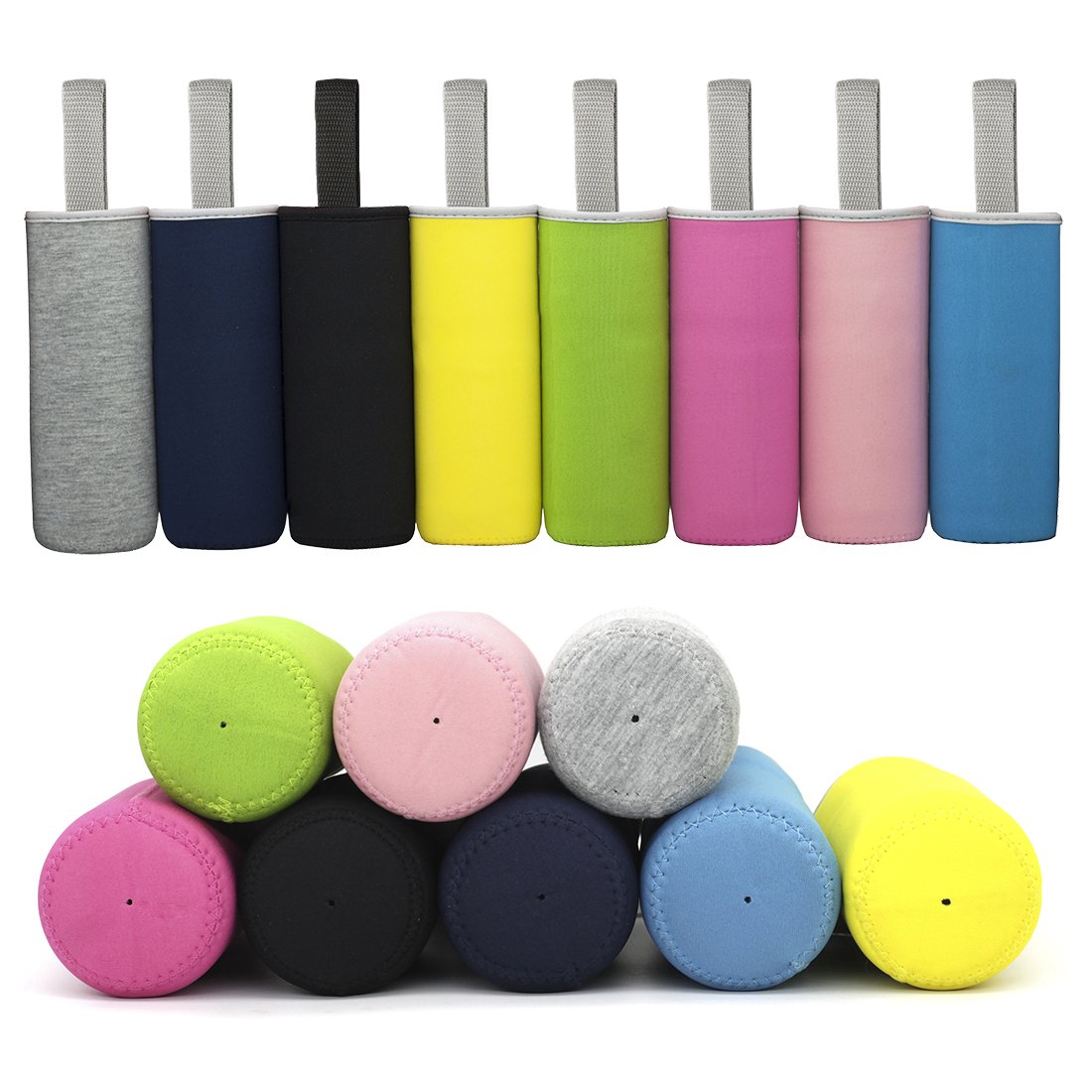 Photo 1 of Kvvdi 8 Pack 12 oz - 18 oz Neoprene Water Bottle Sleeve 16.9 oz Insulated Glass Drink Bottle Cover