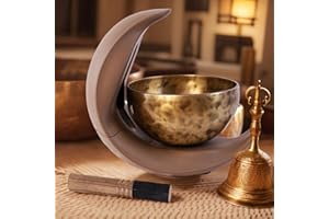 NAHARO Automatic Singing Bowl for Meditation, Yoga, Mindfulness, Sleep and Energy Healing, Sound Therapy, Handmade in Nepal,Automatic Percussion (Automatic Singing Bowl Set)