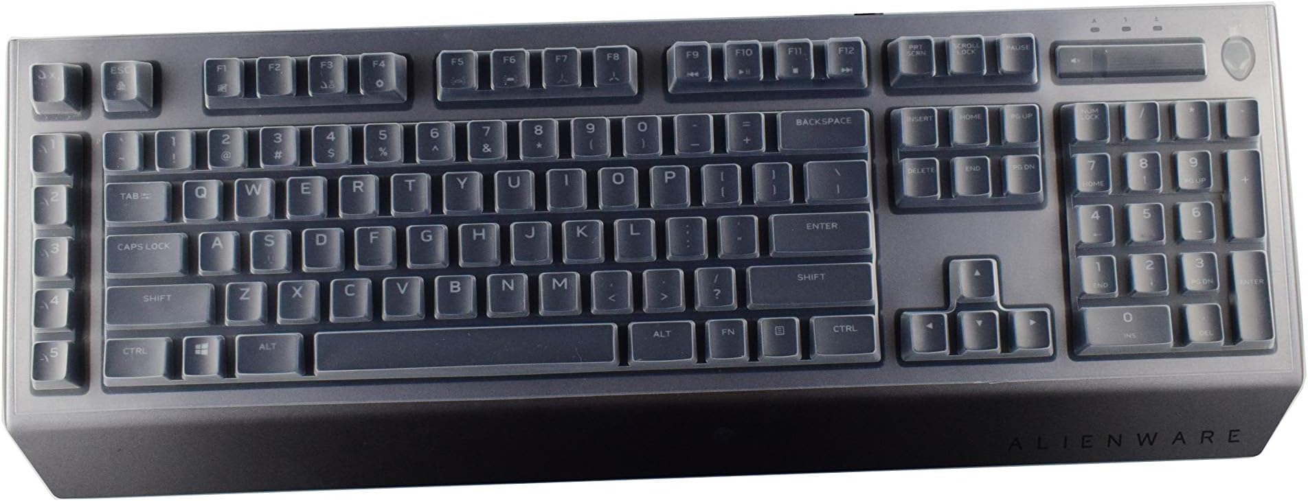 LEZE - Ultra Thin Silicone Keyboard Cover for Dell Alienware AW568 AW768 Advanced Gaming Keyboard - Clear