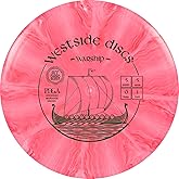 Westside Discs Origio Burst Warship, Stable Disc Golf Midrange | Stable Disc Golf Mid Range, Grippy, Base Plastic w/Color Burst, Mid Range Disc Golf Disc, Beginner Disc Golf Frisbee