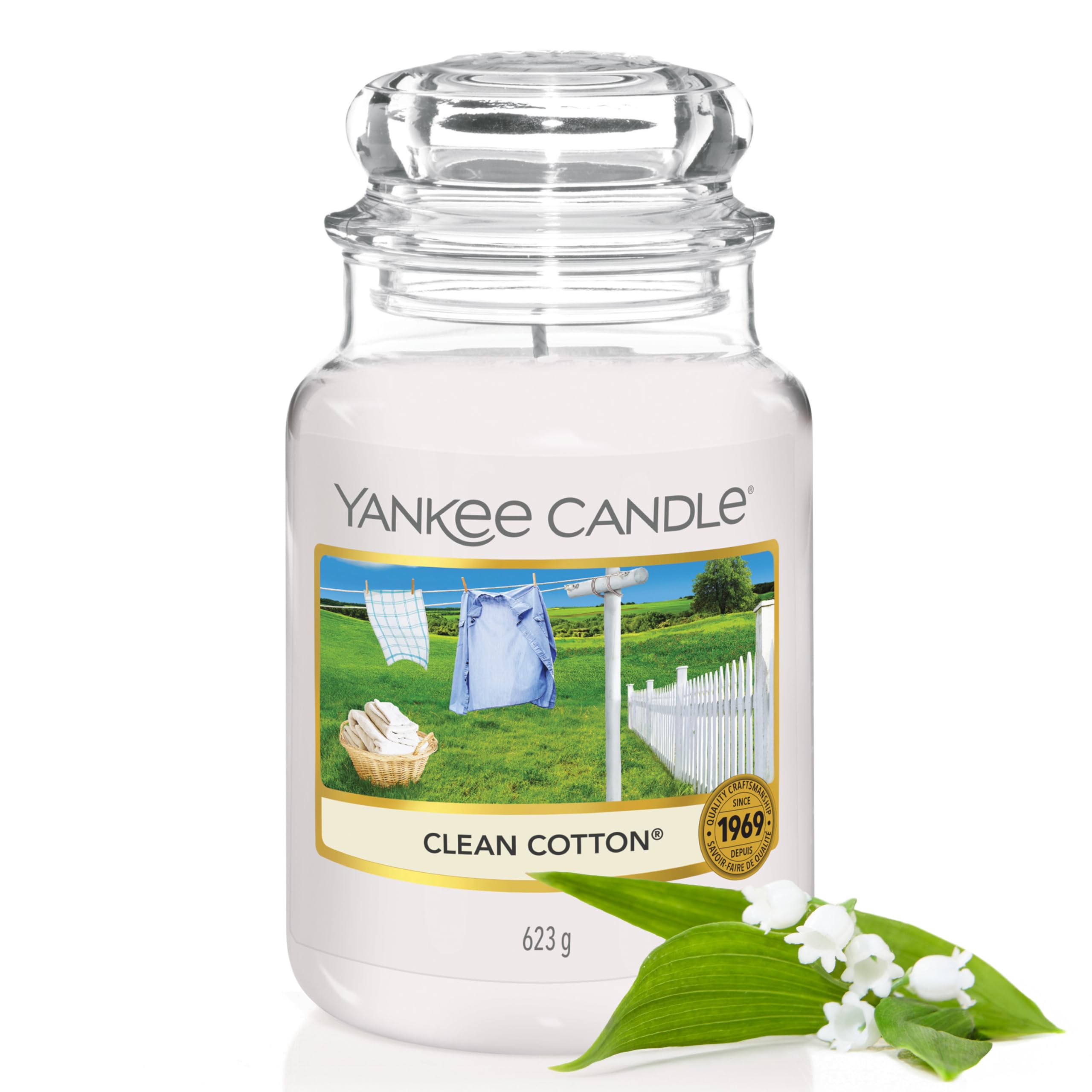 Yankee Candle Scented Candle | Clean Cotton Large Jar | Long Burning Candles: up to 150 Hours | Perfect Gifts for Women