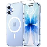 Temdan for iPhone 17 Case with Screen Protector Clear | Compatible with Magsafe, Anti-Yellowing, Military-Grade Protection, Shockproof Slim Magnetic Phone Case,6.3"