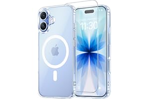 Temdan for iPhone 17 Case Clear with Screen Protector, Compatible with Magsafe, Anti-Yellowing, Military-Grade Protection, Shockproof Slim Magnetic Phone Case Cover, Transparent