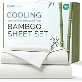 100% Rayon Derived From Bamboo - Bamboo Sheets Twin Size - Cooling Sheets for Twin - Ultra Soft, Breathable & Hotel Luxury Bedding - 1 Flat & 1 Fitted & 1 Pillowcase w/ 16 Inch Deep Pockets - White