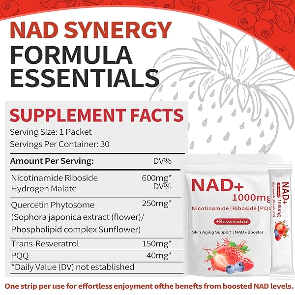 ZOTREVAL NAD RESVERATROL SUPPLEMENT, 30 NAD LIQUID PACKETS – FAST ABSORBING LIQUID FORMULA WITH NICOTINAMIDE | RIBOSIDE | PQQ, CELLULAR ENERGY & METABOLISM SUPPORT, NMN SUPPLEMENT ALTERNATIVE