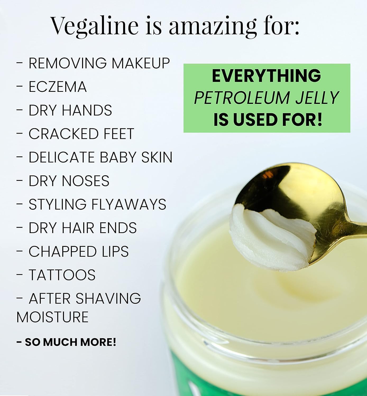 Vegaline - 100% Natural, Vegan & Hypoallergenic Alternative to Petroleum Jelly - Unpetroleum - Lips, Hands, Baby, Makeup Remover and More (2 Ounce)