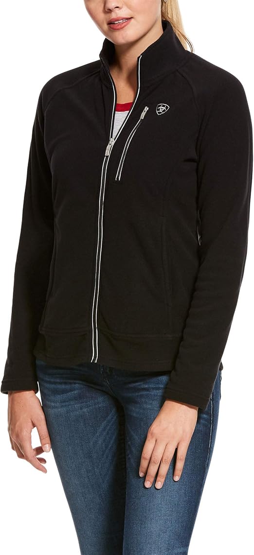 ARIAT Womens Basis 2.0 Full Zip Warm Fleece Coat Jacket Black Thick