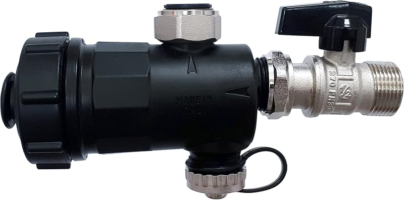 WK Magnetic Mud Filter Black Plastic 3/4 Inch with Closing Valve Made in Italy