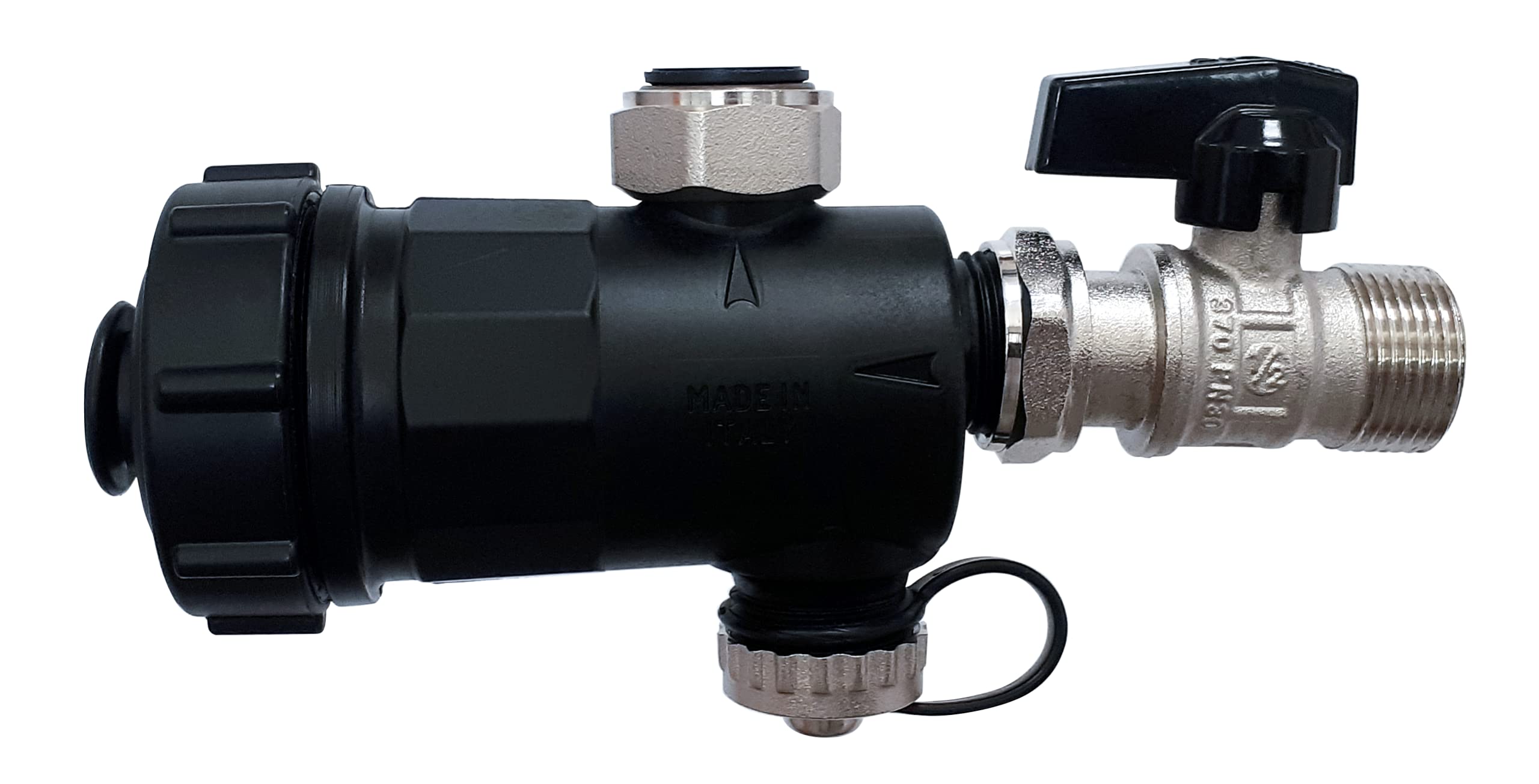 WK Magnetic mud Filter in Black Plastic with Closing Valve 3/4", Made in Italy