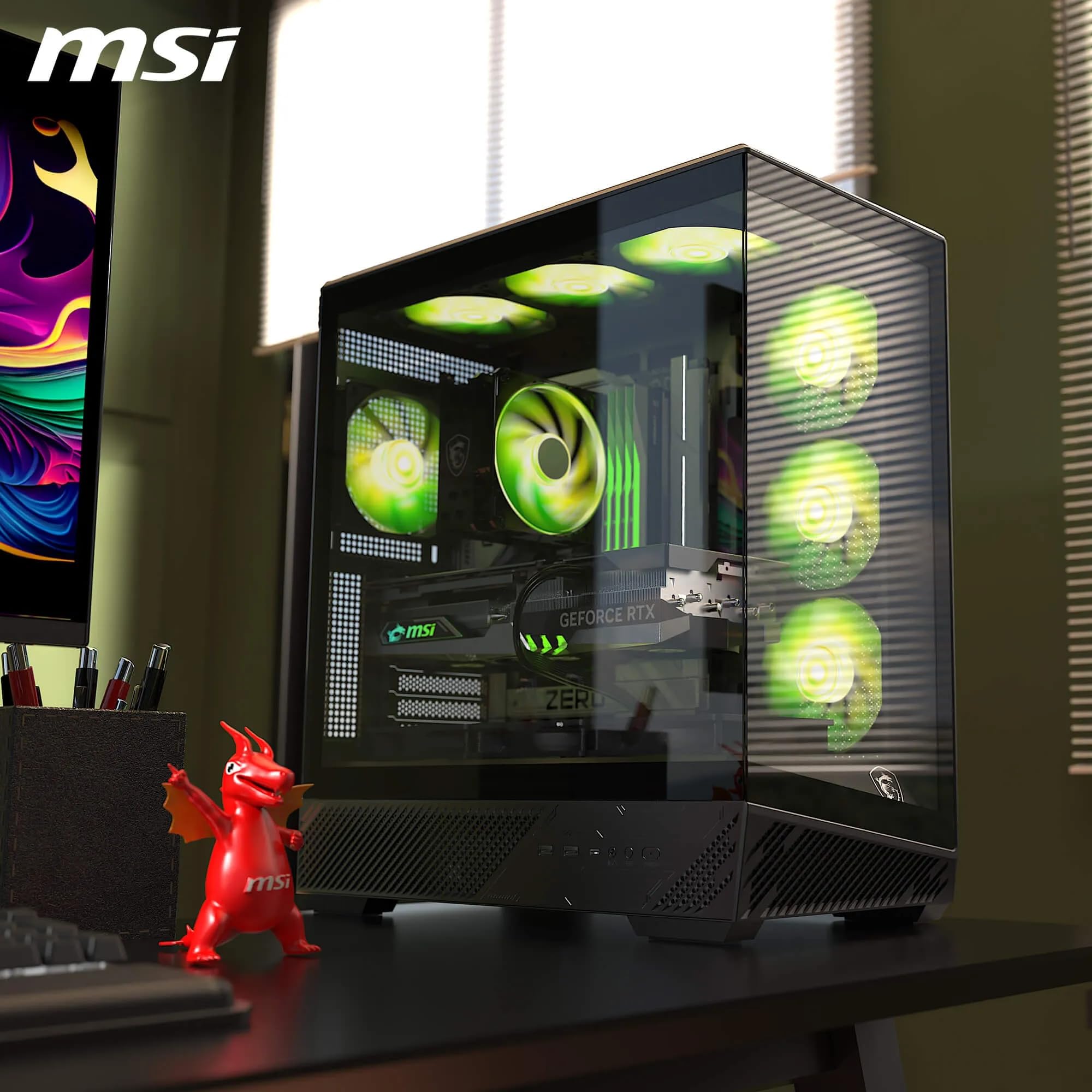 Msi Mag Pano 130R Pz - Mid-Tower Gaming Pc Case - Supports Gpu Up To 400 Mm In Length, Removable Dust Filters, Usb 20Gbps (Type-C), Back-Connect Atx &Amp; Micro-Atx Motherboard Support - View 8