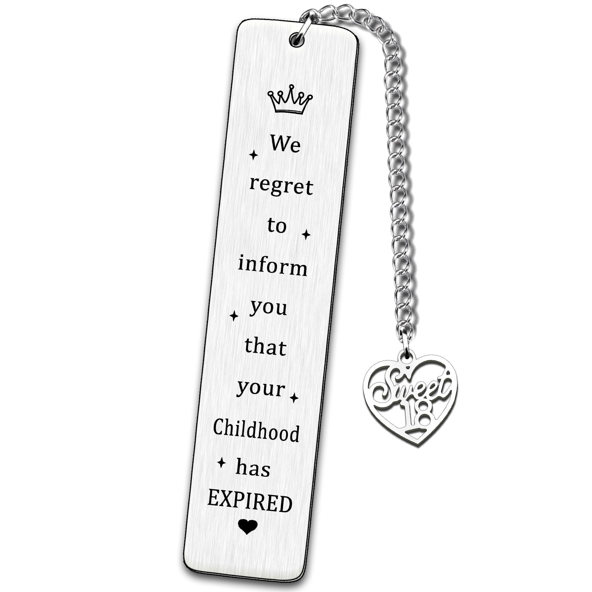 JMIMO Funny 18th Birthday Bookmark Gifts for Girls Boys Joke Bookmark for Someone Who is Turning 18 Years Old 18th Birthday Present Idea We Regret to Inform You that Your Childhood Has Expired