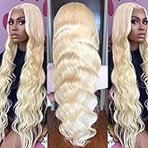 Arabella 613 Lace Front Wig Human Hair 13x4 Blonde Lace Front Wigs Human Hair 210% Density Body Wave 613 Frontal Wig Pre Plucked With Baby Hair (28inch, 613 13X4 body wave wig)