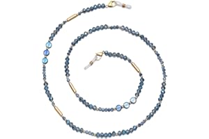 GINTEI Glasses Chain for Women Crystal Beaded Eyeglasses Holders Around Neck for Sunglasses Glasses Eyeglass Chain