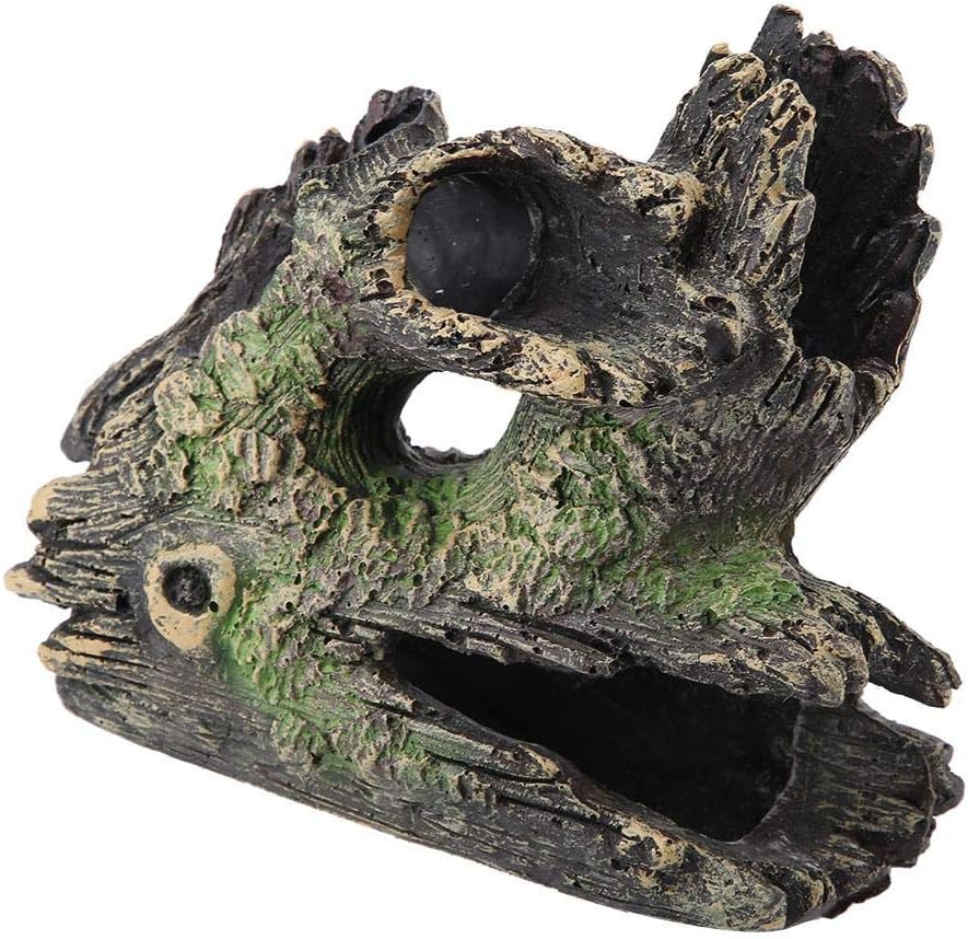 Garosa Aquarium Driftwood Artificial Resin Tree Trunk Breeding Play House Tree Roots Hollow Tree Hole for Fish Tank Ornaments (ST-004C)
