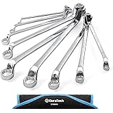 DURATECH 9-Piece Offset Box Wrench Set, Metric, 6mm-23mm | 75-Degree, CR-V Steel, Organized in Rolling Pouch