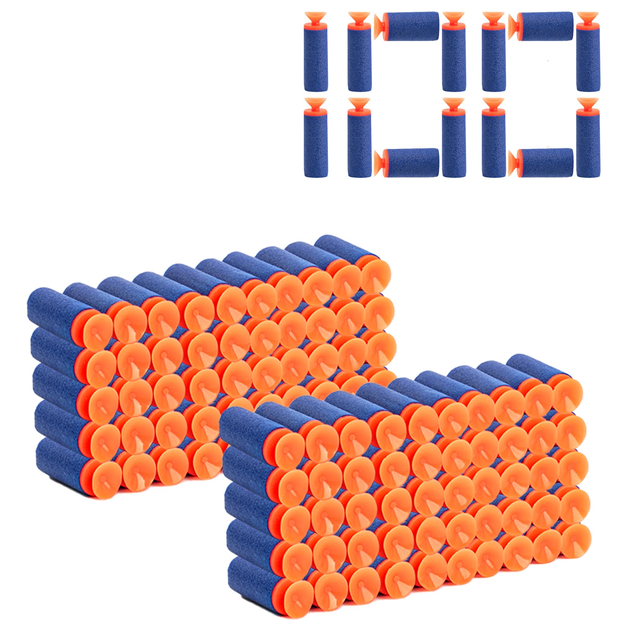 Photo 1 of 100 Blaster Darts for Foam Blasters, Pack Refill Bullets for Toys Guns, for Boys Party Favors