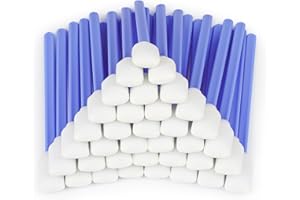 JJOVCE 50 Pieces Foam Cleaning Swabs，5.11" Foam Tips Sponge Sticks for Lab, Dust-Free Cleaning Sponge Tip Swabs for Printer Heads, Scanners, Camera Lenses and Cleaning Guns -Blue