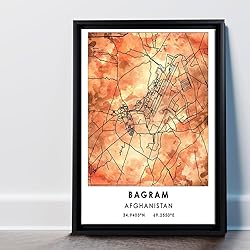 Bagram Map Poster, Afghanistan Map Art Poster, Map