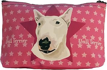 Amazon Co Jp イラストポーチ ブルテリア ピンク ペット用品
