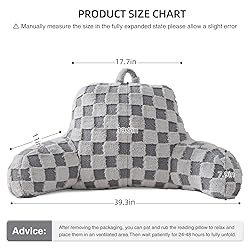 Aimuan Reading Pillow Checkered Bed Rest Wedge
