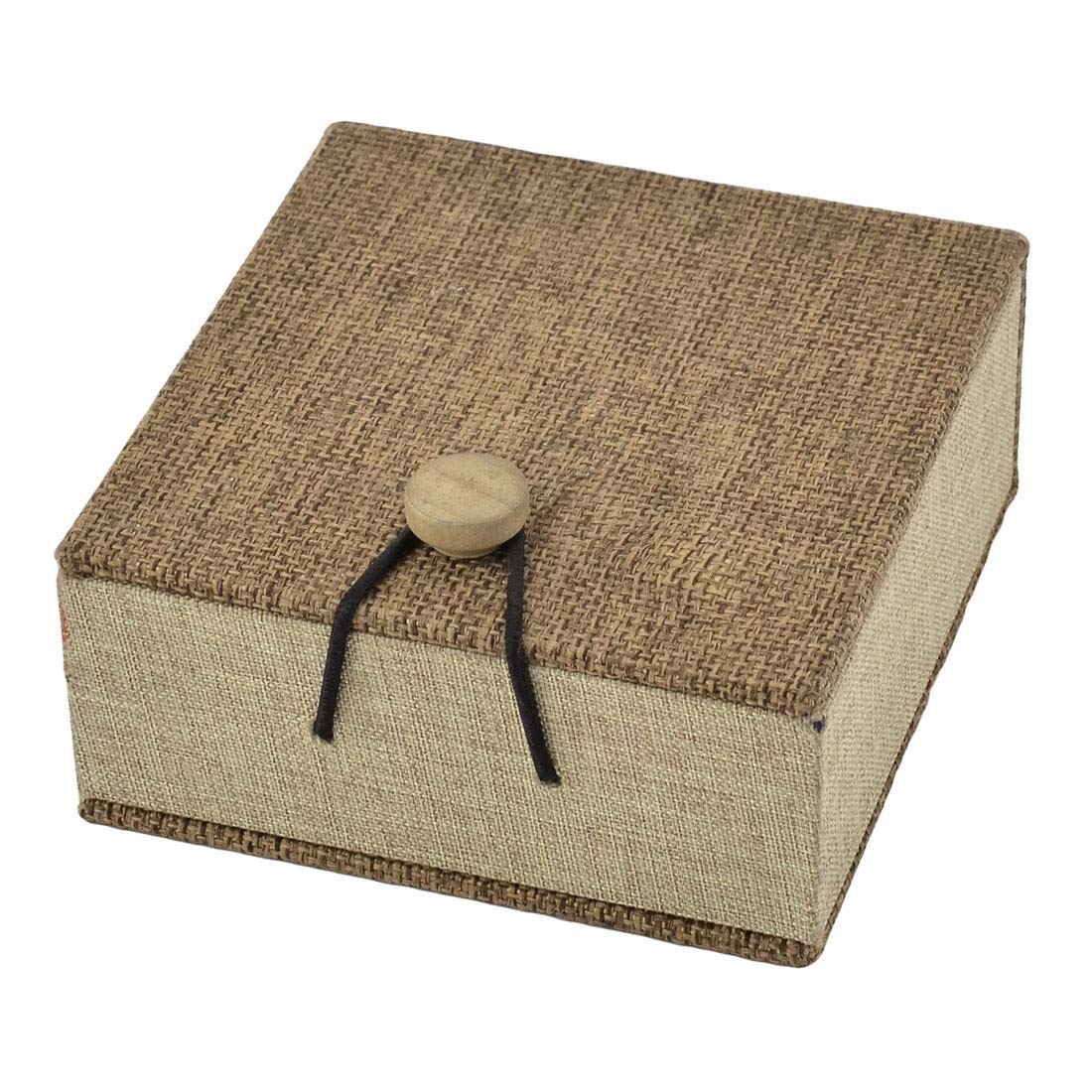 Sourcingmap Wooden Birthday Bracelet Jewelry Gift Display Holder Box 10.5 x 10cm Coffee Color