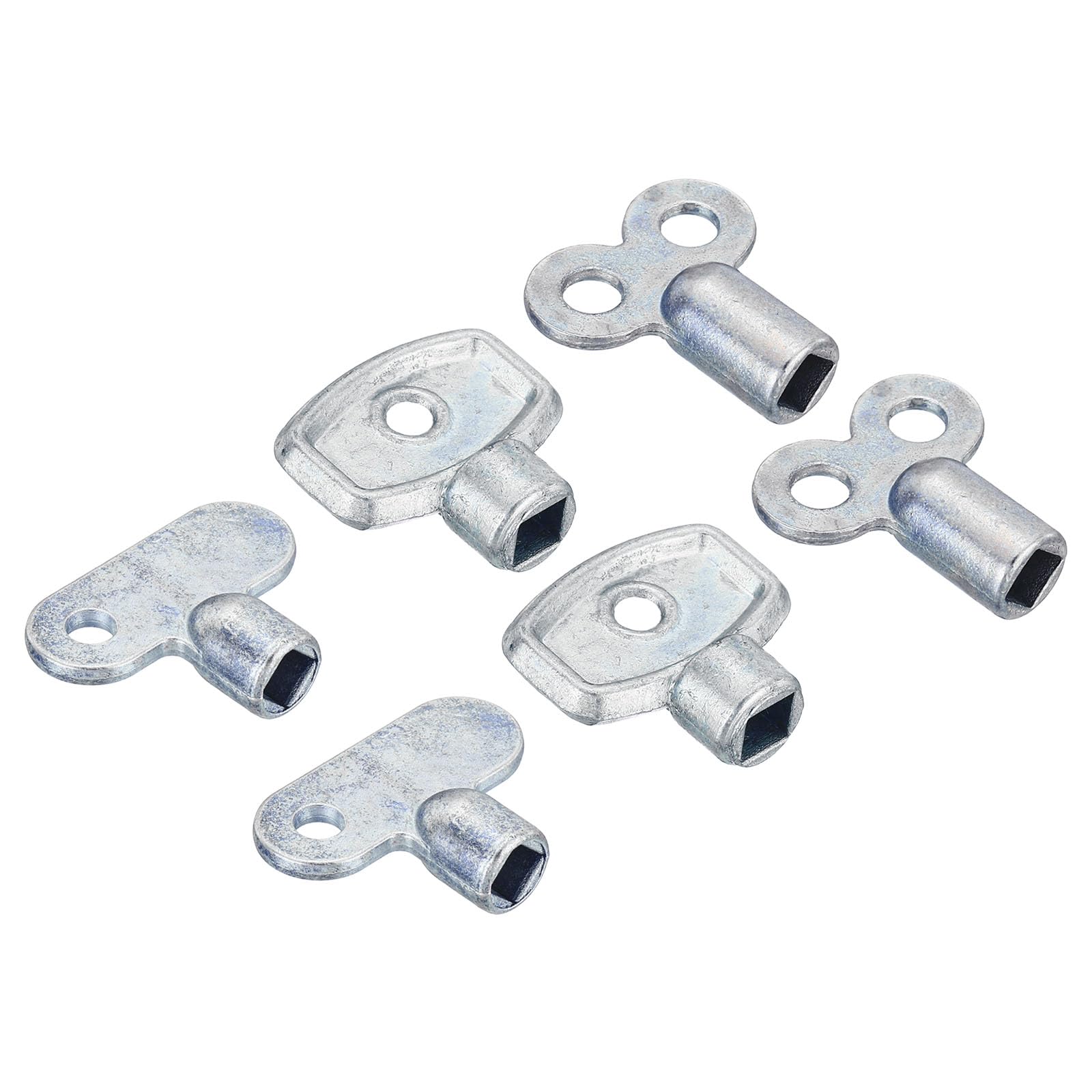 PATIKIL Radiator Valve Keys Set, 6 Pack Zinc Alloy Square Socket Vent Air Valve Key Wrench Plumbing Bleeder Tool for Radiator Heater Faucet, Silver