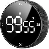 Seniny Digital Kitchen Timer with Magnetic - Visual Timer with Large LED Display, Pomodoro Classroom Timers with 3-Preset Times, Volume Adjustable, Countdown &amp; Count Up Timers for Cooking