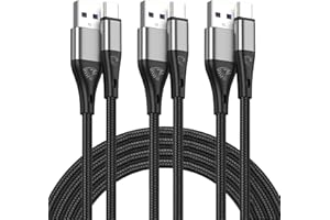 HALIHALL USB to USB C Cable,3Pack 10ft Premium Nylon Braided Fast Charging,3A Rapid Charger Cord,Long Type C to A Cable Compatible with Samsung Galaxy S22 S21 S20 S10 S9 S8 Plus,Note 20 10 9 8,LG V50 V40