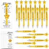 50 Sets Christmas Employee Appreciation Gifts Bulk, Inspirational Star Ballpoint Motivational Pens with Cards, Festival Team Thank You Pens, Appreciation Gifts for Coworker Employee Staff