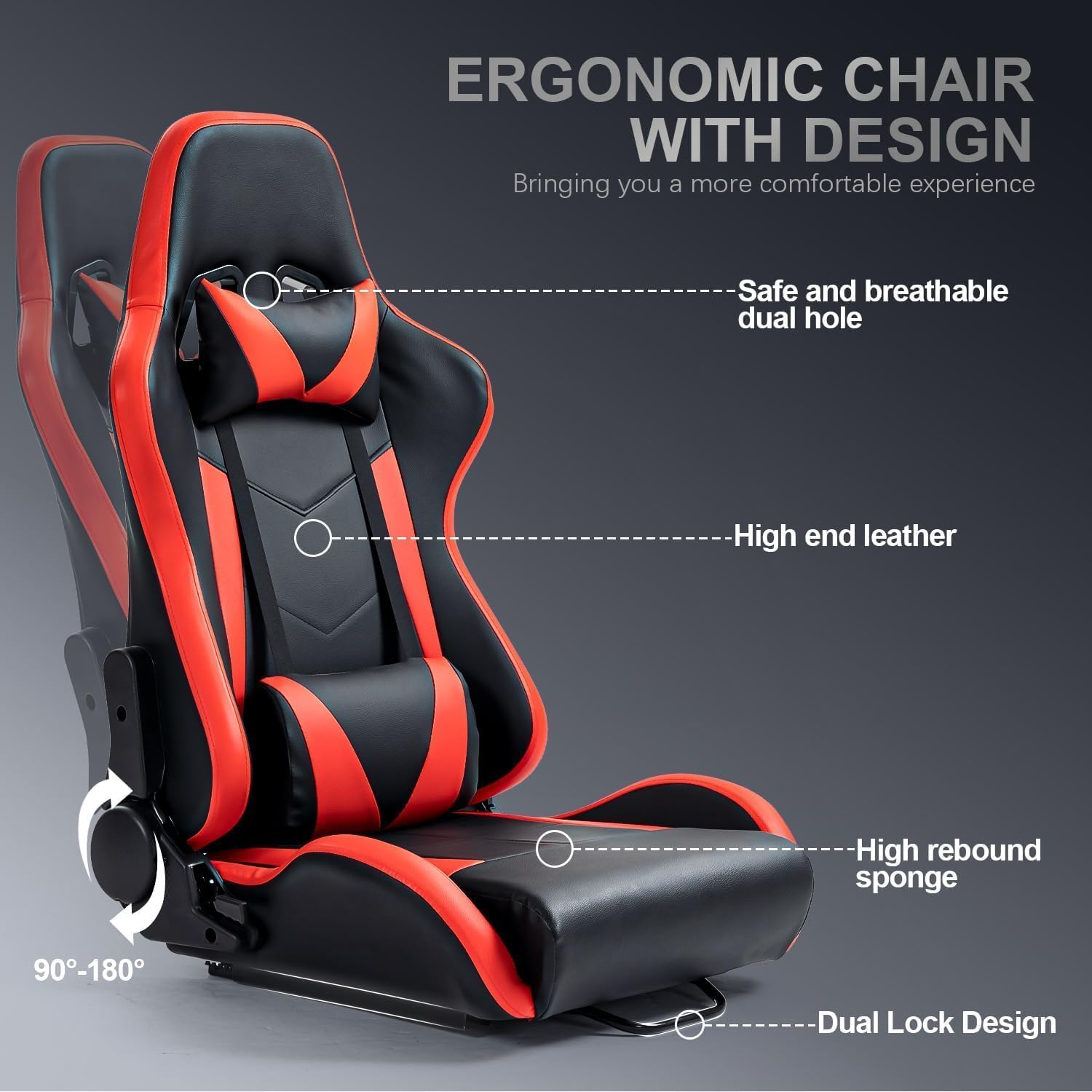 Supllueer Racing Simulator Cockpit with Gaming Seat Fit for Logitech/Thrustmaster/Fanatec G29 G920 G923 T248 T300RS TX F458 T128,Adjustable Race Game Sim Stand No Steering Wheel Pedal Shifter