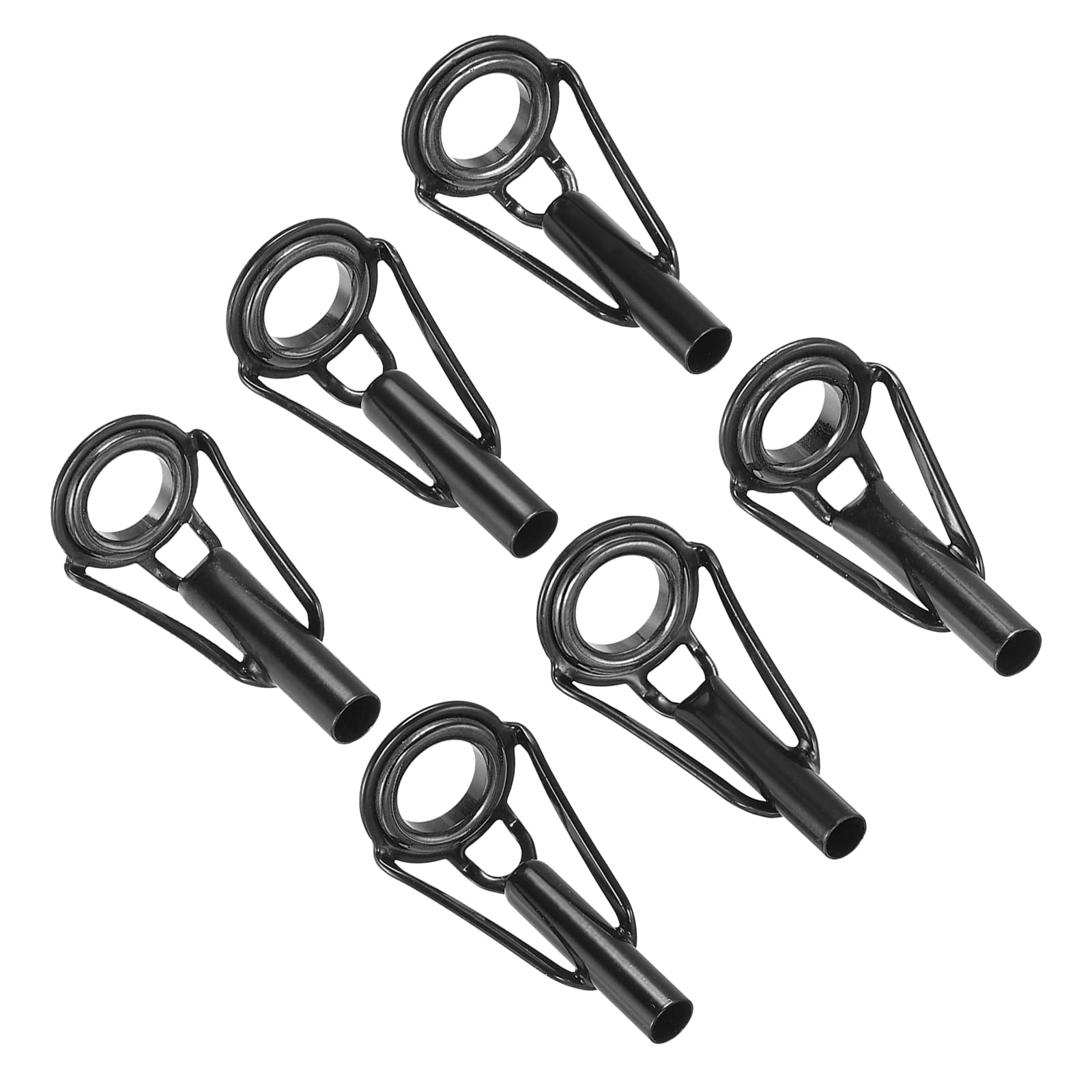 PATIKIL 3.0-4.0mm Fishing Rod Tip Repair Kit, 6pcs Stainless Steel Pole Ring Guide Replacement for Saltwater Freshwater Fishing, Black